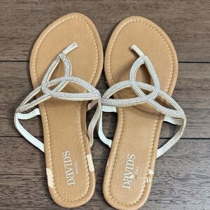 David's Bridal Tan and Cream Sandals